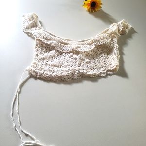 Just In: Hand Crotchet Knit Bralette Crop Top